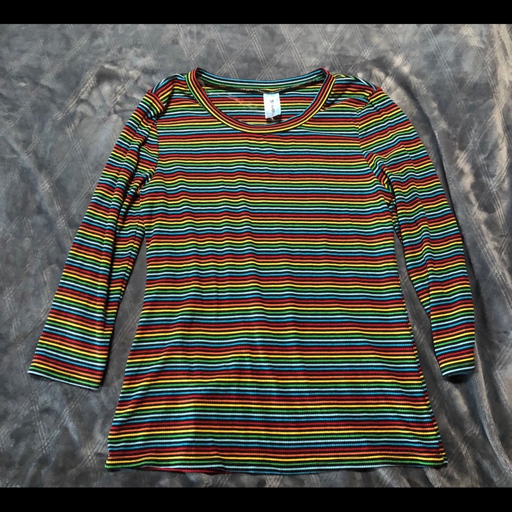 Rainbow Striped Long Sleeved Top